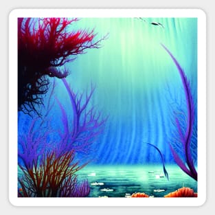 Under Sea Painting With Beautiful Ocean Plants Magnet
